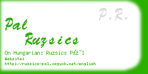 pal ruzsics business card